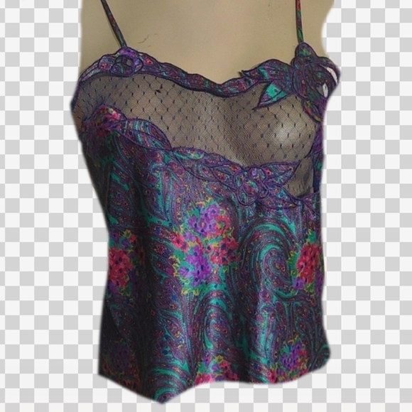 Victoria's Secret Other - VS gold label lacy paisley peek a boo camisole- well placed appliques